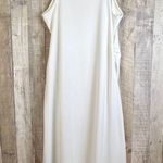 A New Day 1X Off White Sleeveless Maxi Dress with Ruched Sides & 17” Side Slit Photo 2