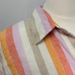 Lou & grey  Striped Linen Twist Front Shirt Women Small Preppy Beach Coastal Pink Photo 1