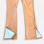 Shinestar Medium size 6 Tan vegan leather biker high waisted tummy control leggings Photo 1