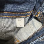 Loft Patch Pocket Button Front Denim Mini Skirt in Deep Indigo Wash Size 10 Photo 11