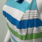 Lilly Pulitzer  Green Blue White Women’s Organza Stripe‎ Bow Front Dress Size 6 Photo 11