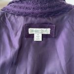 Coldwater Creek Vintage  Purple Suede Rope Knit Collar Leather Jacket Photo 3
