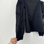 White House | Black Market  Black Off Shoulder Long Sleeve Crochet‎ Trim Top Medium Photo 4