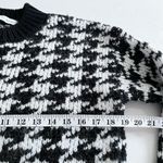 ZARA Black White Houndstooth Knit Long Sleeve Crewneck Pullover Sweater Size XS Photo 5