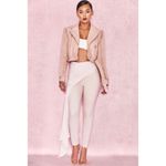 House Of CB  Caixa Pale Light Pink Front Drape Asymmetric‎ Trousers Pants Large Photo 1