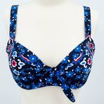 SWIMSUITS FOR ALL Paisley Bow Underwire Bikini Top Size 4 Photo 3