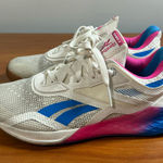 Reebok Nano X Cross Trainer Athletic Workout Shoe Pink Blue White Lace Up W7 Photo 0