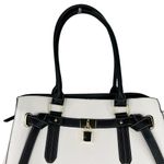 Adrienne Vittadini Madison Avenue Collection Satchel Lock White Black Photo 11