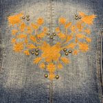 Faded Glory Vintage  Distressed Embroidered Denim Size 4 Blazer.             1816 Photo 8