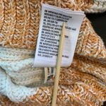 American Eagle  Brown White Striped Ribbed Cropped Henley Sweater M Slouchy Comfy Photo 6