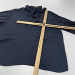 Jason Wu Blouse Womens Size 12 Blue Black Tie Neck Long Sleeve Career Photo 6