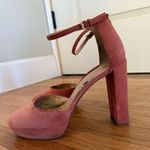 Banana Republic Sole Mate Platform Ankle Strap Heels in Pink Suede Leather Photo 2