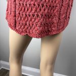 American Eagle Red/Orange Crochet Knit Sweater Women's Open Weave Boat Neck 3/4 Sleeve Photo 6