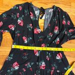 A New Day Womens XS Black Pink Floral Print V-neck Long Sleeve Midi Dress Spring Photo 4