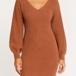 Altar'd State Warm Brown Knit Sweater Dress Women’s Size Large Photo 0