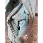 Listicle  Cotton Gauze Maxi Dress Teal Embroidered Floral Romantic Castlecore L Photo 5