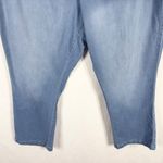 Denim 24‎ 7 Roamans Plus Size 30WP Jeans Dip Dye Straight Pull On Elastic 1205 Blue Photo 3