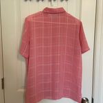 Liz Baker Vintage women’s bubblegum pink sheer plaid button up shirt size 10 Photo 5