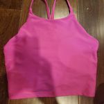 Old Navy  Active Pink Powersoft Top Size Medium cropped  Build In Bra Photo 0