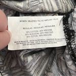 Erika  Sleeveless Button Front Tank Tribal Print Split Hem Black Brown 1X Photo 5