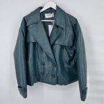 4th & Reckless PU double breasted Victoria jacket in‎ teal XL Green Photo 3