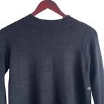 ZARA  Knit Women Top S Black Round Neck‎ Long Slit Sleeve Side Snap Rocker Goth Photo 9