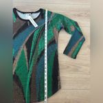 Carol Rose Vintage  Green and Brown Abstract Top Photo 2