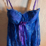 Victoria's Secret Blue and Purple Chemise Lace and Satin sexy little things 36C Photo 0