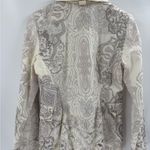 Johnny Was  biya embroidered white cotton Y2K 2000s button up jacket blazer small Photo 12