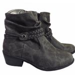 Easy Street Gray Braided Ankle Booties Photo 4