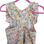 Code x Mode  Large Floral Mutlicolor smocked Midi Dress Photo 4