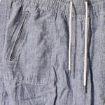 Athleta  Blue Linen Drawstring pull on Pants size 12 Photo 3
