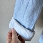 Adrienne Vittadini  Blue Pinstriped Linen Blend Blazer Jacket Womens S Classic Photo 1