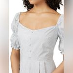 Stylestalker  Kelly Mini Dress Blue and White Cotton Puff Sleeves Medium Photo 1