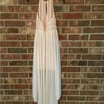 Morgan & Co Juniors 5 Lace Glitter Keyhole Halter Dress Hi Lo Prom Bridal Party Pink Size undefined Photo 3