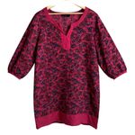 Cut loose floral 3/4 sleeve tunic dress Pink Size L Photo 0