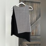 Fifteen Twenty  Blouse Round Neck Sleeveless Gingham Colorblock Black‎ Gray Small Photo 1