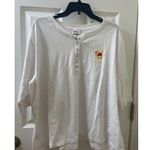 Disney Winnie The Pooh HOLDING FLOWER Shirt 3XL Embroidered 90’s Henley Button Photo 0