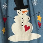 Isafia Trading Inc. Denim Snowman Embroidered Button Shirt. SZ.M Blue Size M Photo 3