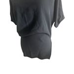 NARCISO RODRIGUEZ Black Silk Blend Ruched Top Size 38 Photo 3