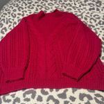 Ava & Viv  Women's Rich Pink Cable Knit Turtleneck Sweater Photo 0