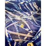 Lilly Pulitzer Sea View Rayon Button Front Blouse - Twilight Blue XS Photo 4