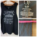 Ocean Pacific OP Tank Top XL Skull Moto Biker‎ Los Angeles Wings Ride Fast Black Photo 1