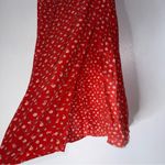 & Other Stories & Other Stories Red Floral Side Slit Midi Skirt Size 8 Photo 2