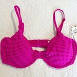 Good American Pink Jacquard BikiniTop Demi Cup Size 3 Large L NWT Photo 1