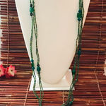 Coldwater Creek Super Long Green Glass Seed bead Necklace Can Triple over Photo 0