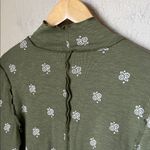 Pilcro  Olive green paisley long sleeve turtleneck top Photo 12