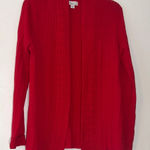 kim rogers  Bold Red Women's Cardigan Cable Knit‎ Open S Photo 0