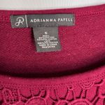 Adrianna Papell  | Burgundy Floral Crew Neck Sweater Photo 5