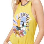 We The Free ⭐️Free People  west coast yellow swing graphic tank top size small Photo 0